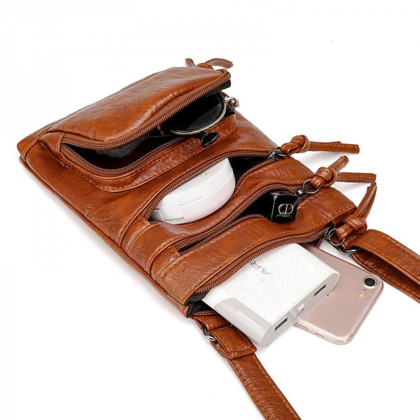 Real Leather Shoulder Bag Handbag Purse Cross Body Organizer Smart Phone Pockets