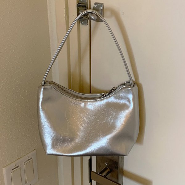 Minimalist Silver Handbag Shoulder Bag
