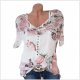 Short Sleeve Printed Shirt Button Top Chiffon Shirt