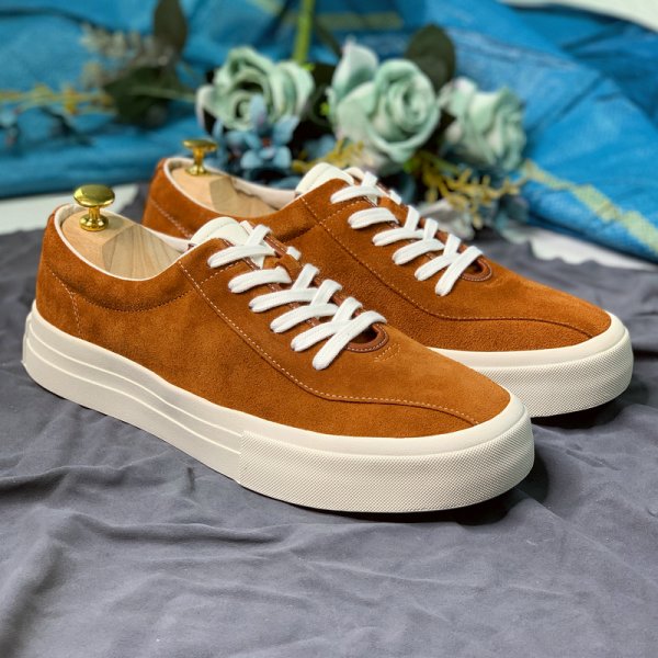 Thick-soled Suede High Contrast Color Casual Leather Shoes